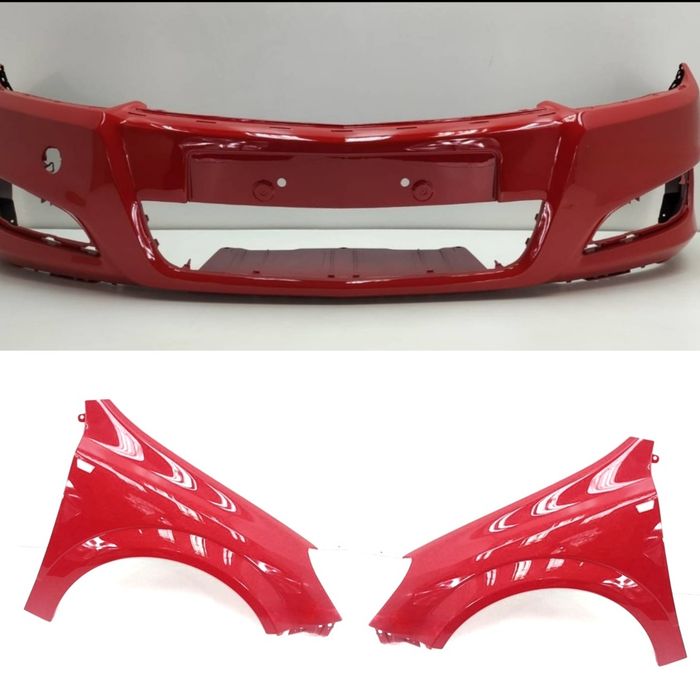 Bara fata + aripa stanga + aripa dreapta NOUA vopsite rosu Z547 Opel Astra H 2004 " 2005 " 2006 " 2007  Rosu Z547