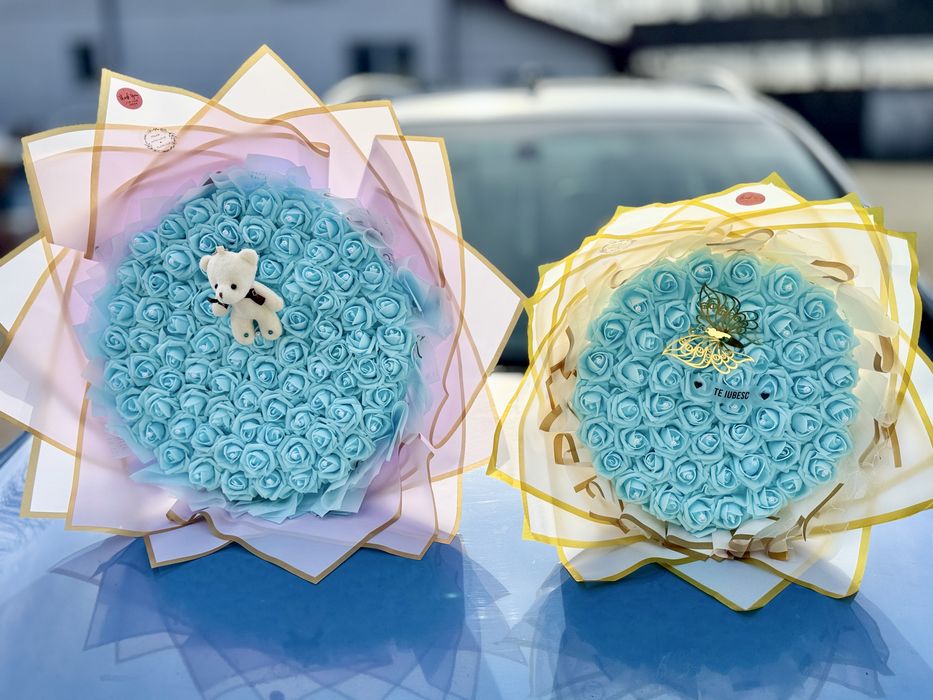 Buchete trandafiri spuma