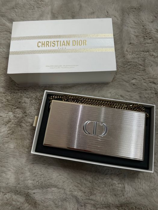 Clutch Christian Dior original – metalic, nou, cu cutie