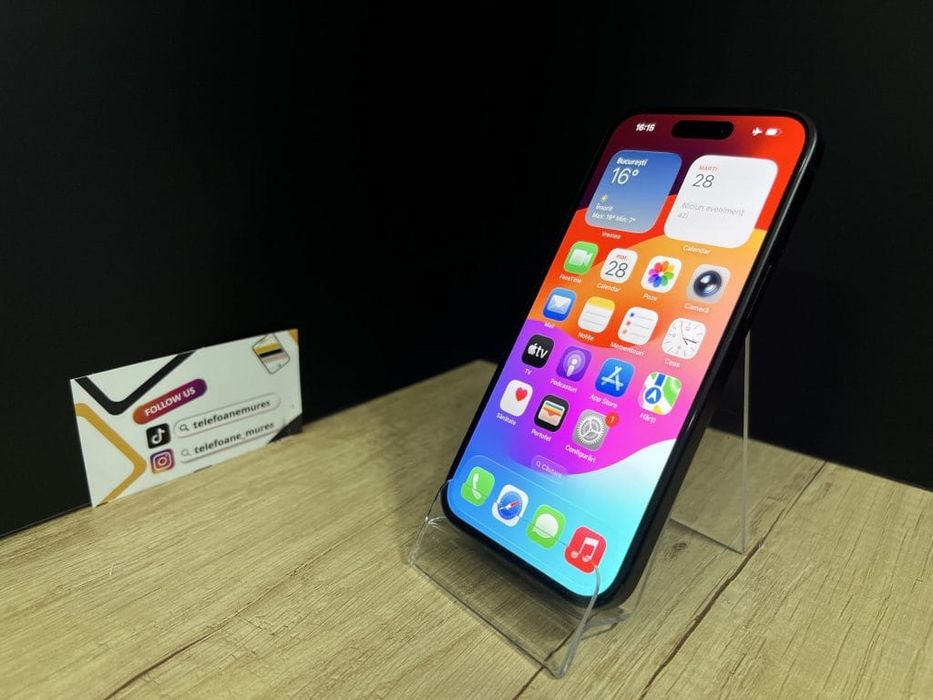 Iphone 15 128Gb Black Second-Hand Foarte Bun 3 ani garanție, Telefoane