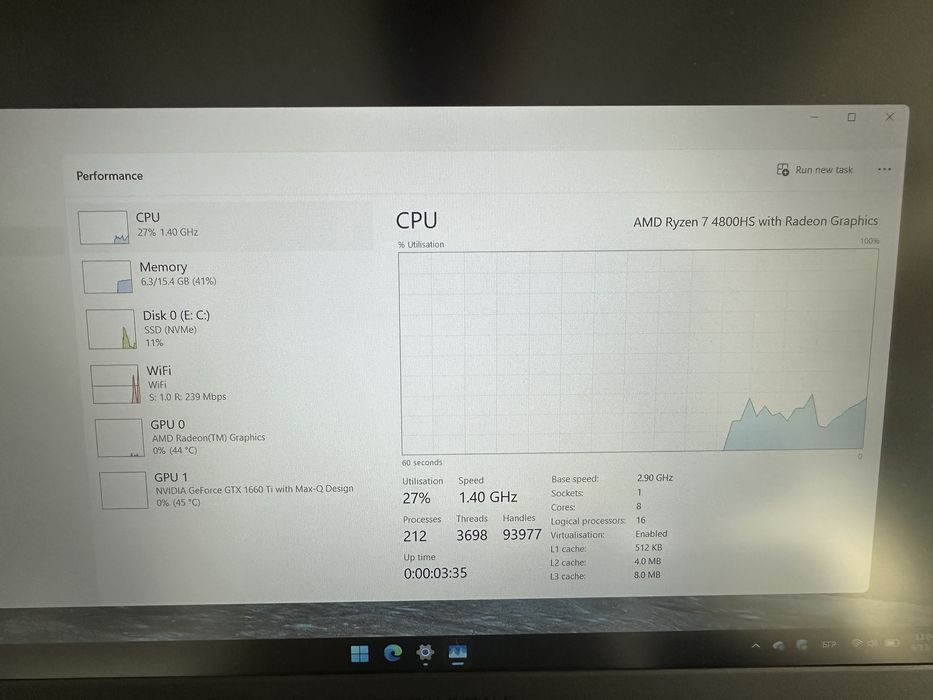 Лаптоп Asus ROG Zephyrus G15 Win 11 и раница
