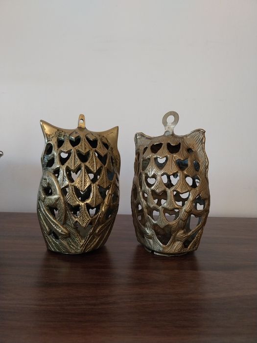 Bufnită bronz ,suport lumanare