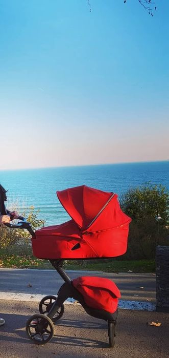 STOKKE XPLORY X +бебешки кош(цвятRuby Red)+чувалче STOKKE