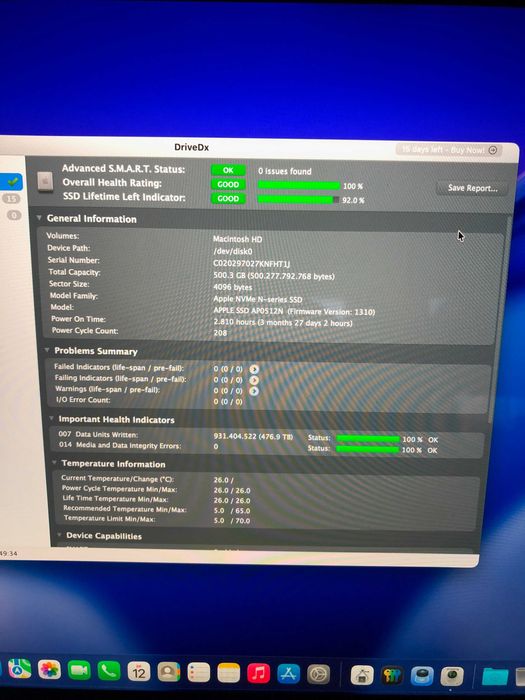 Macbook Pro 16' I7 2,6GHz, 16 Gb RAM, 512 GB SSD,  A2141-2020