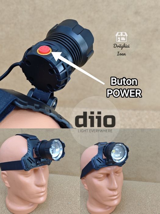 LANTERNA TOP frontala PESCUIT LED tip LASER PM20 ULSv2 distanta< 1300m