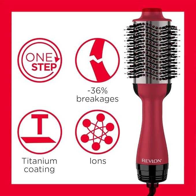Електрическа четка Revlon Special Edition One-Step Volumiser Titanium, RVDR5279UKE, йонизация, Чанта за пътуване