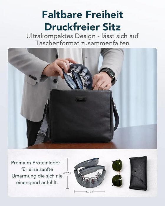 aparat masaj cervical pliabil SKG G7PRO-FOLD! Masaj 9D cu caldura si vibratii, fara fir, portabil. Ideal pentru acasa, birou sau masina. Nou