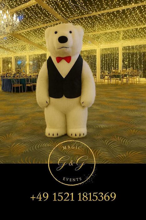Costume Cosplay Mascote Ursul polar Alb,de diferite activități