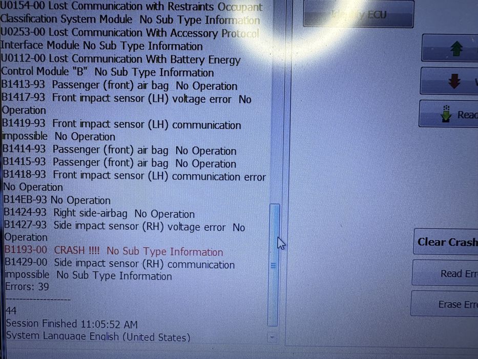 Airbag reset - crash data - resetare modul airbag