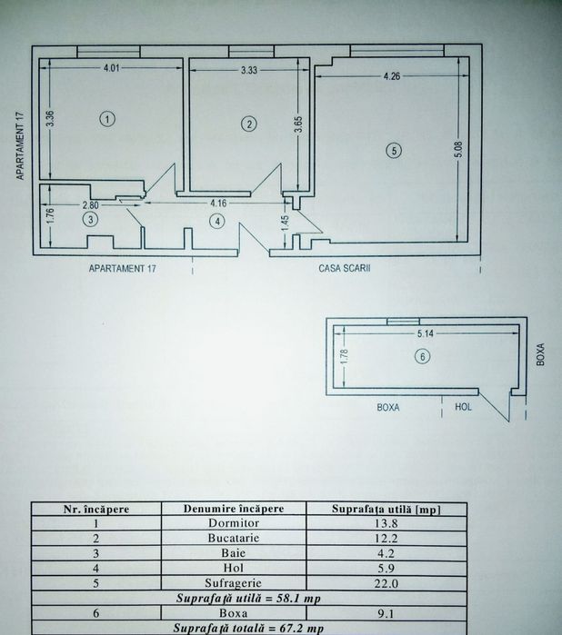Vând apartament cu 2 camere decomandat