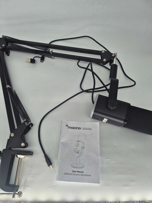 Microfon Gaming MAONO PD100XS XLR/USB, Dinamic, Noise Reduction, RGB, Braț Inclus - Grad E