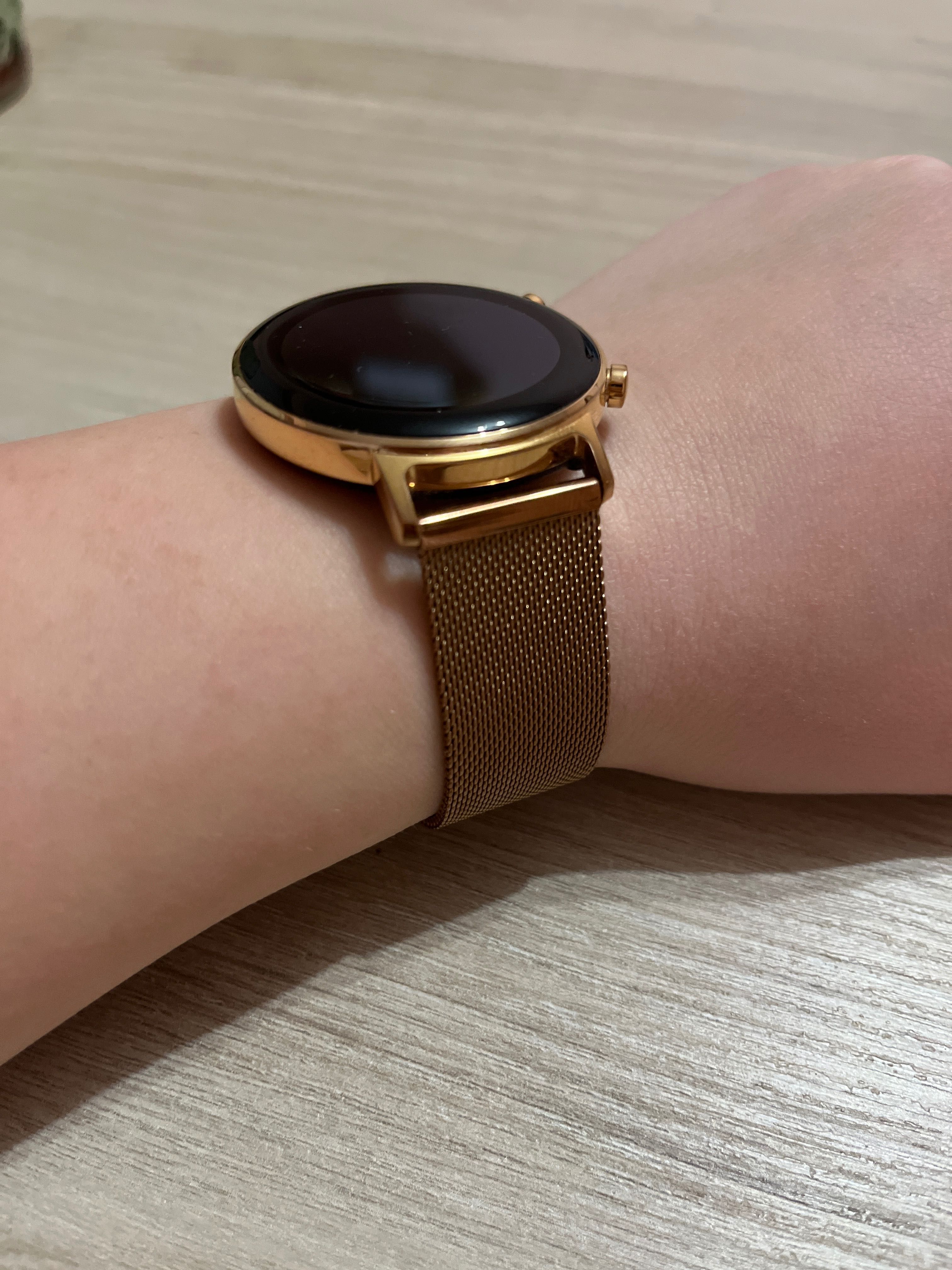 Смарт часовник Huawei GT2 - дамски с метална розово златна каишка. гр ...