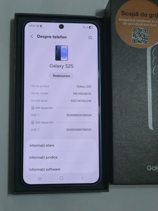 Vand/schimb Samsung S25 128gb