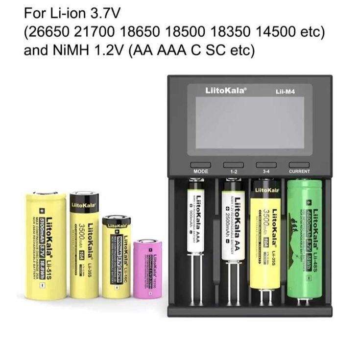 Incarcator inteligent pt acumulatori AA AAA 18650 14500 10440 20700