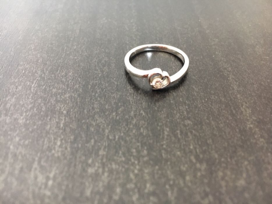 Inel de logodna aur alb 18K cu diamant - Rafael Jewelry