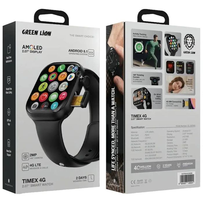 Green Lion Smart Watch Timex 4g Sim