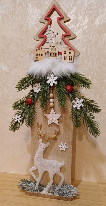 Коледни декорации с елхи от плат и др.