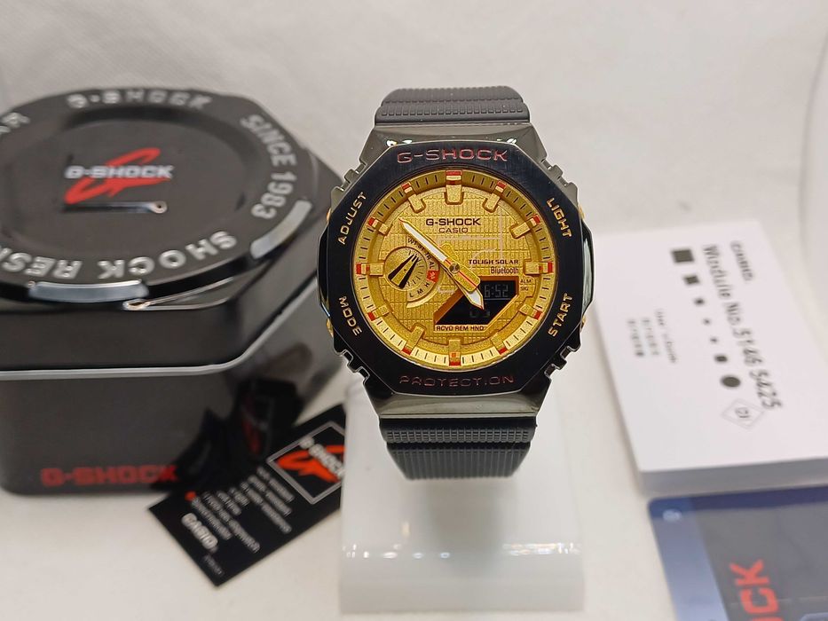 Ceas Sport Casio g shock GMb 2100rh 1a, Metal Gun-Gold .Nou, Garantie 2ani