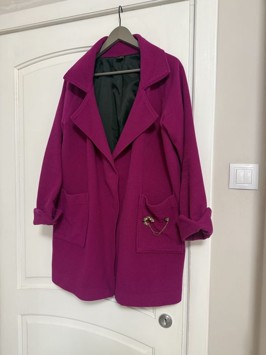 Елегантно дамско палто в цвят „Циклама“ (Фуксия)
