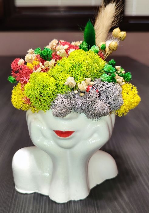 Различни видове кашпи със скандинавски мъх