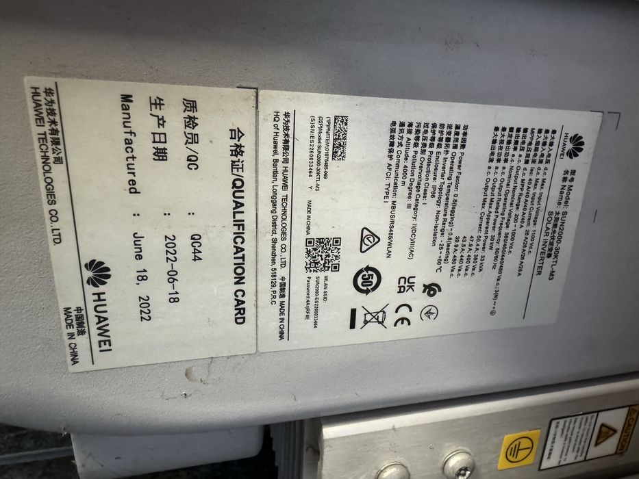 Huawei SUN2000-30KTL-M3 - 30 KW.