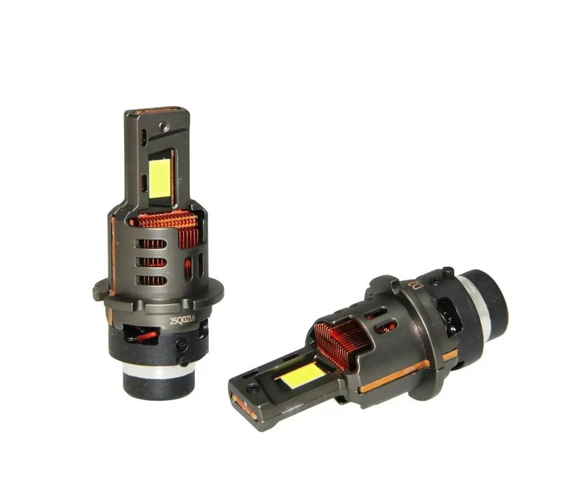 комплект led диодни крушки за фар d2s , d2r  2броя fls d бели,12v ...