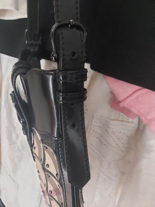 BURBERRY Original 100% Кожа Страхотна  през рамо чанта