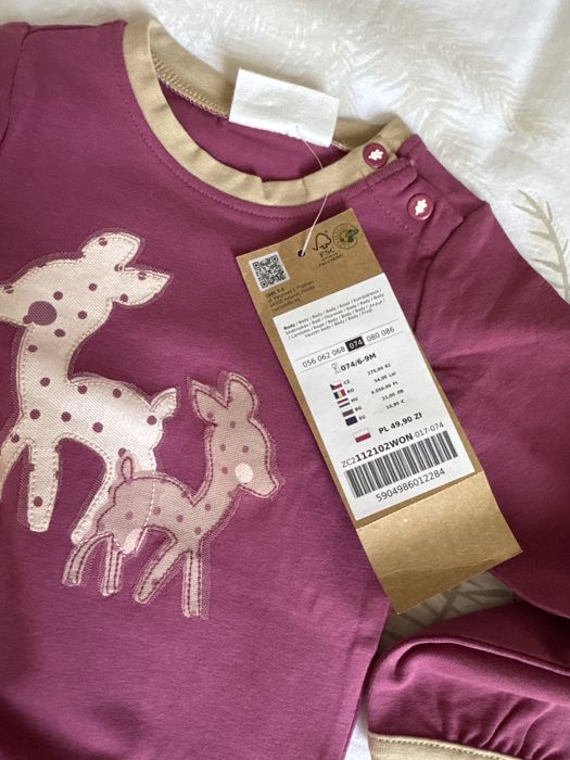 Нов комплект за бебе момиче на марката Coccodrillo размер 74