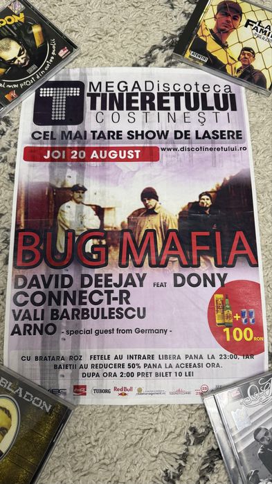 Bug B.U.G Mafia poster/ afis  concerte