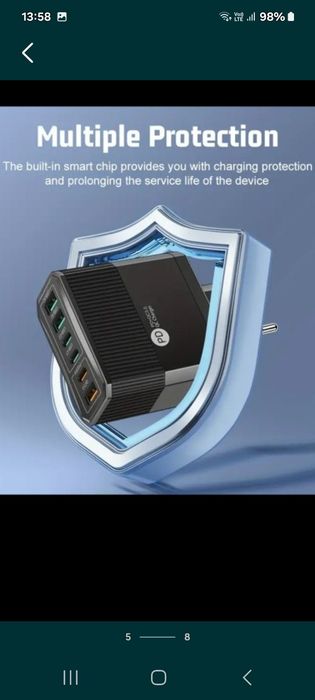 Încărcător 40w 6  porturi 3 a 3 c