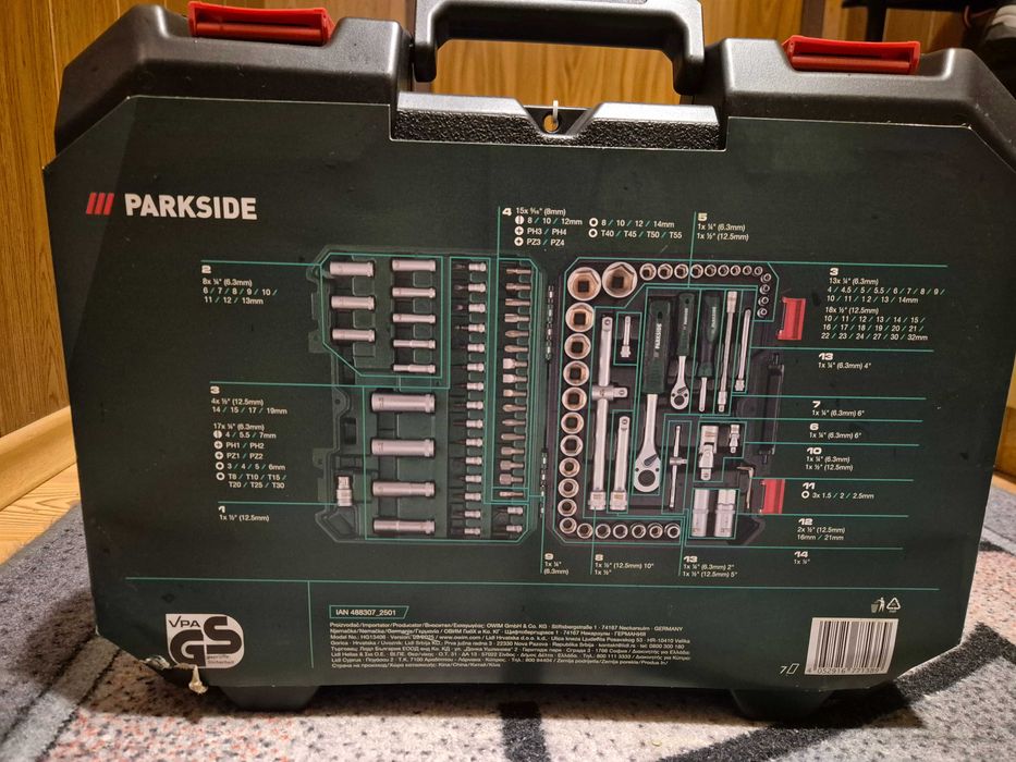 Parkside Гедоре 94 части хром - ванадиева и S2 стомана ново запечатано