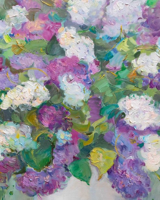 Картина "Сирень". Холст,масло 80х90 см.