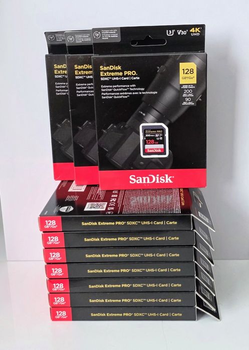 Card memorie SANDISK Extreme Pro 128GB SDXC. 4K UHD. Original