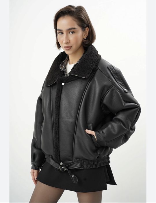 Дубленка ZARA авиатор (экокожа)