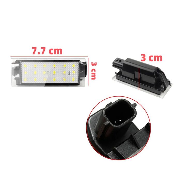 Плафони LED №5065-25 за регистрационен номер Renault Megane License Pl