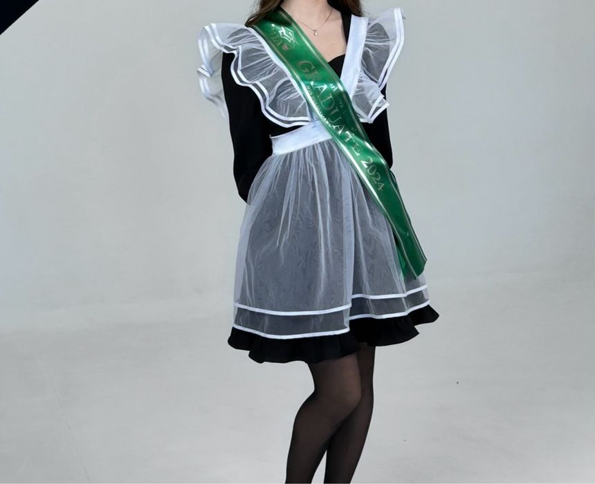 Выпускное платье с фартуком