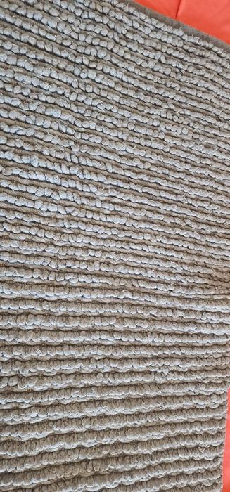 Сив плетен килим, памук, вълна и полиестер, 75 х 120 см