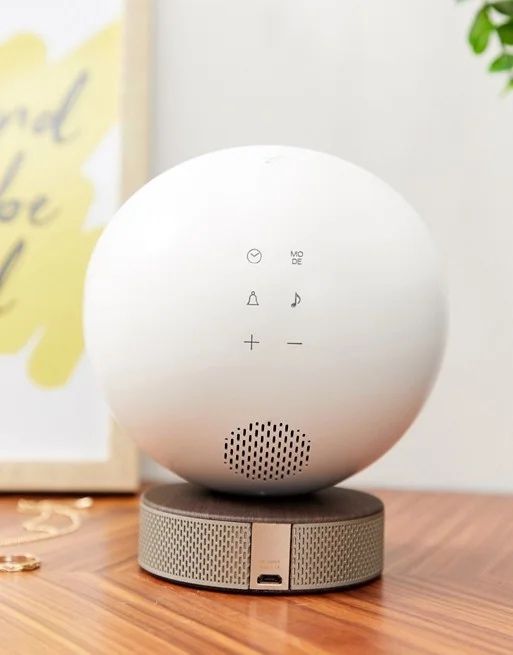 Ceas cu alarma LEXON Miami Sunrise wood, lampa de veghe camera copilului