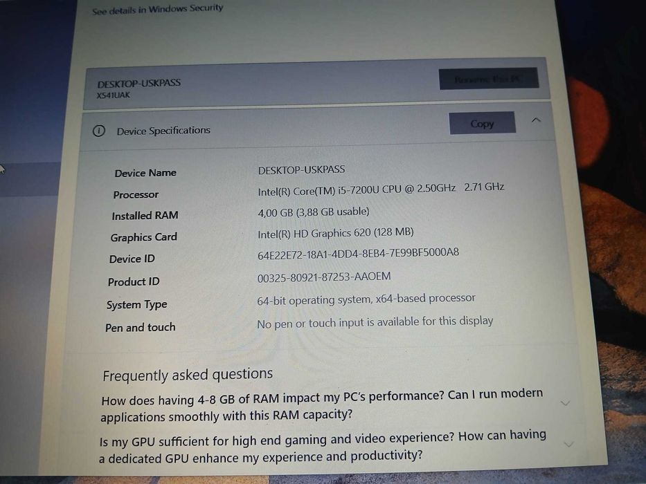 Laptop ASUS VivoBook Max X541U Intel i5 Gen 7 1TB Stocare