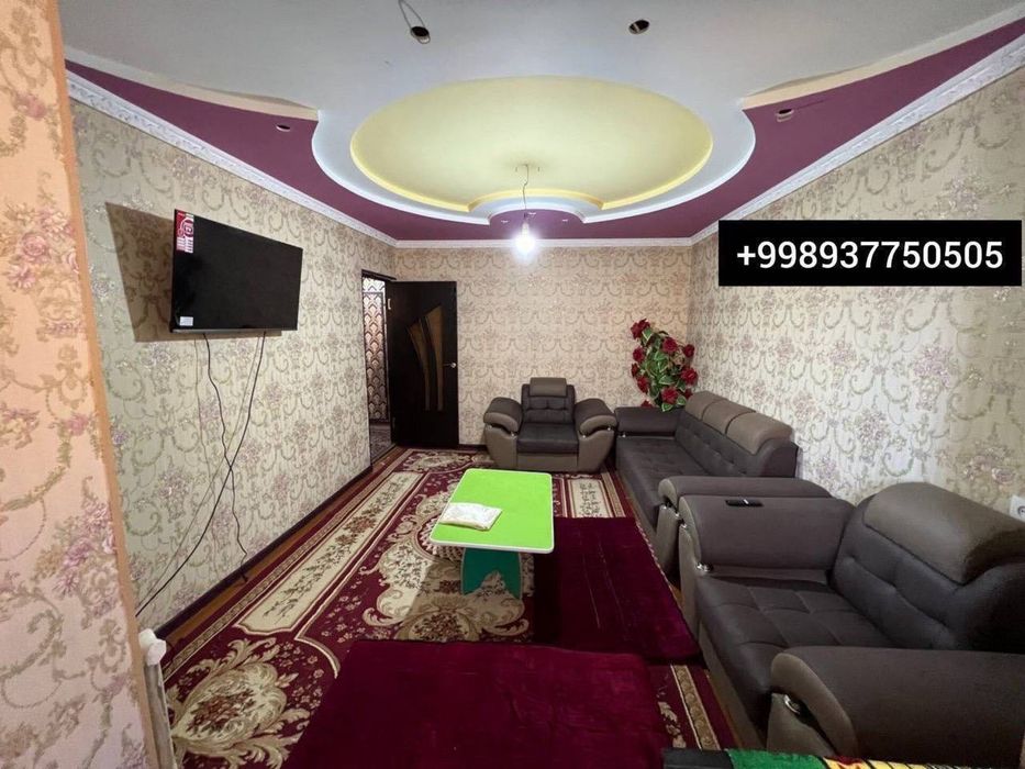 Сдается 2х комнатная квартира
С обстановкой 
В горде Алмалыке