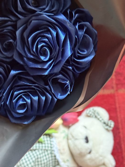 Подарок мишка и цветы