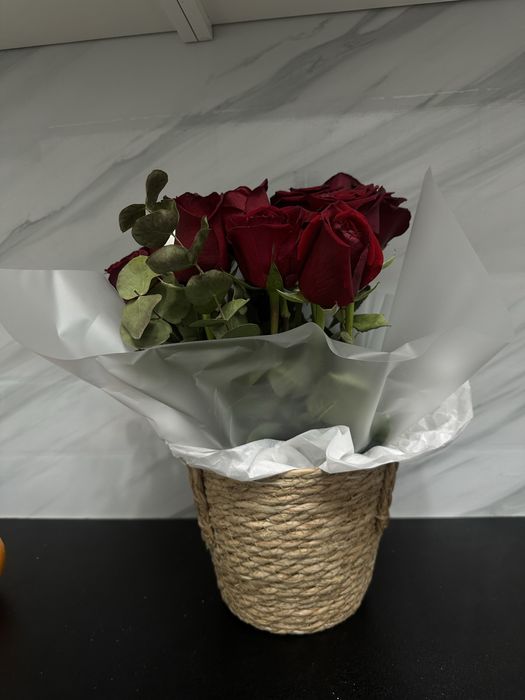 цветы в корзинке 13 шт