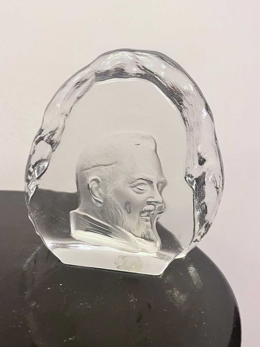 Set 2 fiburine bibelouri cristal Italia statuete bibelou prespapier marcate