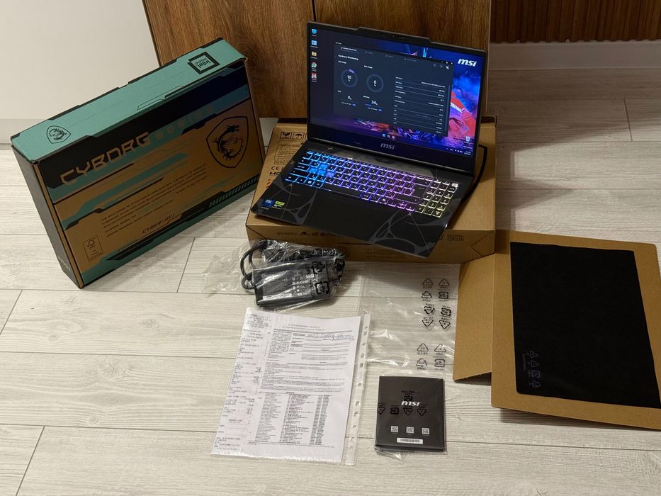 15.6 144hz/RTX 5060 8GB / i7 240H / 16GB/ НОВ Гаранция / RGB/ CYBORG MSI