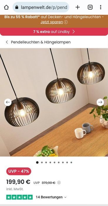 Нова  висяща лампа Lindby