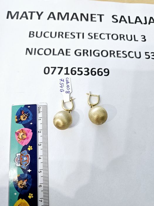 Vand cercei din aur 14 k 7.54 g cod ms 18