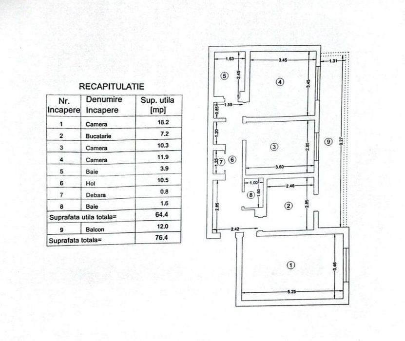 Apartament 3 camere - Dancu