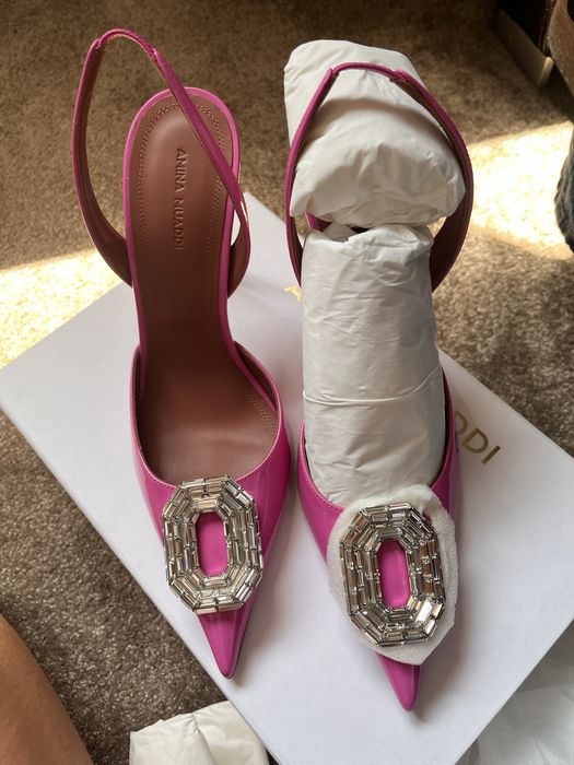 Pantofi stiletto Amina Muaddi - slingback, piele naturala NOI