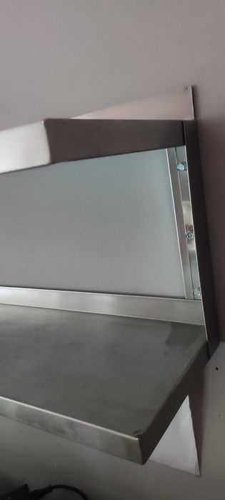 Стенен рафт на 2 нива неръждаема стомана за професионална кухня