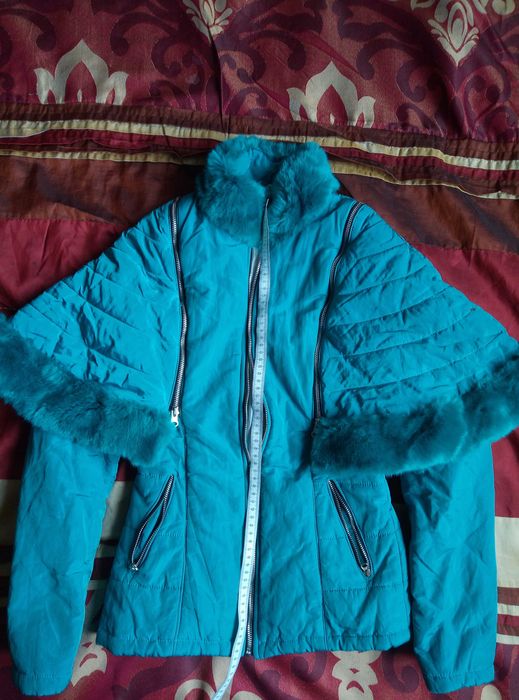Зимно женско яке тюркоаз размер S